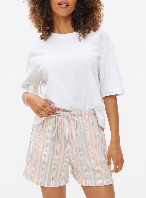 Multi Stripe Print Drawstring Shorts 20